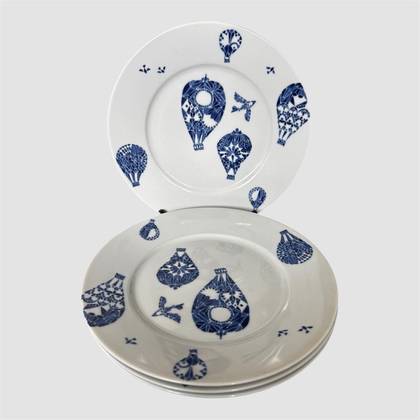 Platos laterales para ensaladas IKEA PROMENAD - Diseño de globos aerostáticos y pájaros - Juego de 4 8,5"