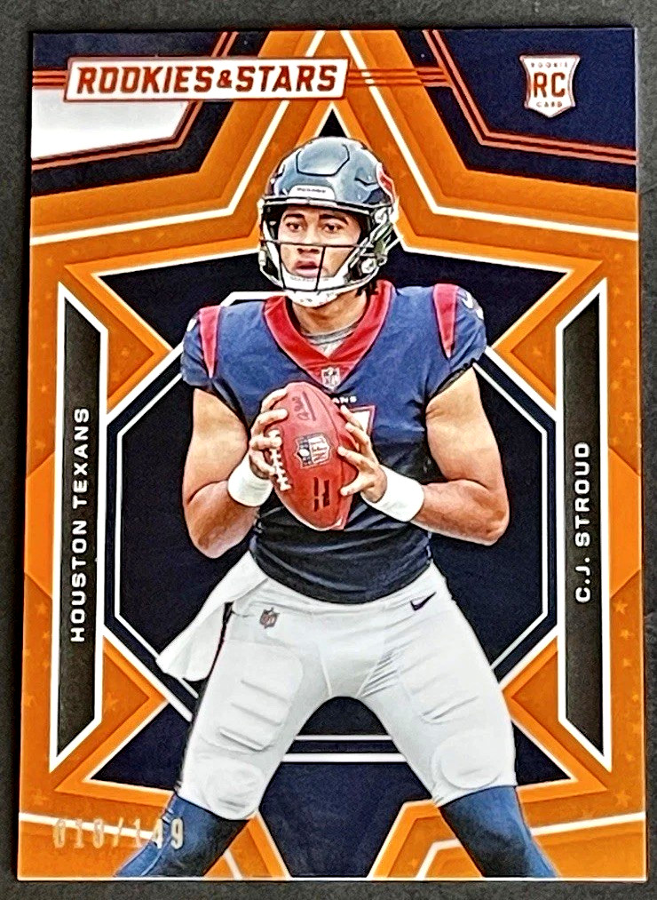 2023 Rookies & Stars C.J. Stroud /149 Rookie Orange Parallel RC #112 Texans