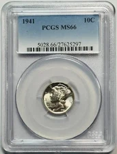 1941 P Mercury Dime PCGS MS-66