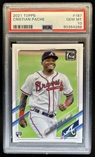 2021 Topps Cristian Pache RC Rookie #187a Braves PSA 10 GEM MINT
