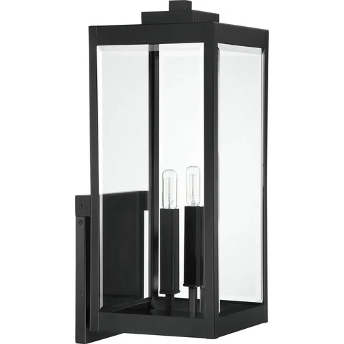QUOIZEL WVR8409EK Modern Wall Sconce 22.75 Earth Black 2-Light Outdoor Light - Picture 1 of 3