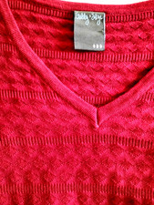 Gabby Skye Sweater Dress Red V-Neck Size S Flared Bell Sleeves