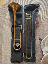 King Tempo 606 Tenor Trombone Brass W/ Hard Case Vincent Bach Mouthpiece
