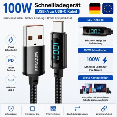 Essager USB C Kabel 100W Schnellladekabel für iPhone Samsung Xiaomi Huawei