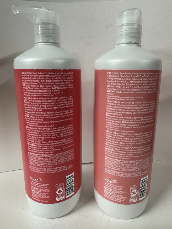 pravana REPAIR RADIANCE COLOR PROTECT SHAMPOO & CONDITIONER LITER + PUMP - Image 2 of 2