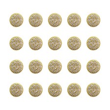 20 Pcs Gold 11mm Crystal Rhinestone Sew On Buttons Clothing Embellishments Set