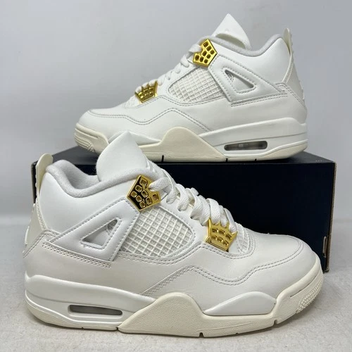 Air Jordan 4 Retro Metallic Gold Sail Women's Size 6 B-Grade #2 AQ9129-170