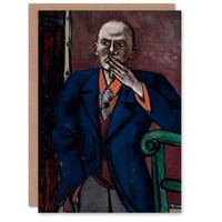 Max Beckmann Art Card 1950 Self Portrait With Cigarette Blank Greeting Card