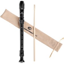 Soprano Recorder Instrument for Kids Student 8 hole German-style, Black ABS