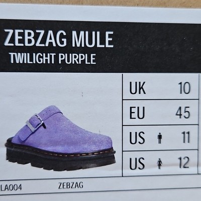 Dr Martens Zebzag Twilight Purple Suede Slip-On Mules NEW  display picture 1