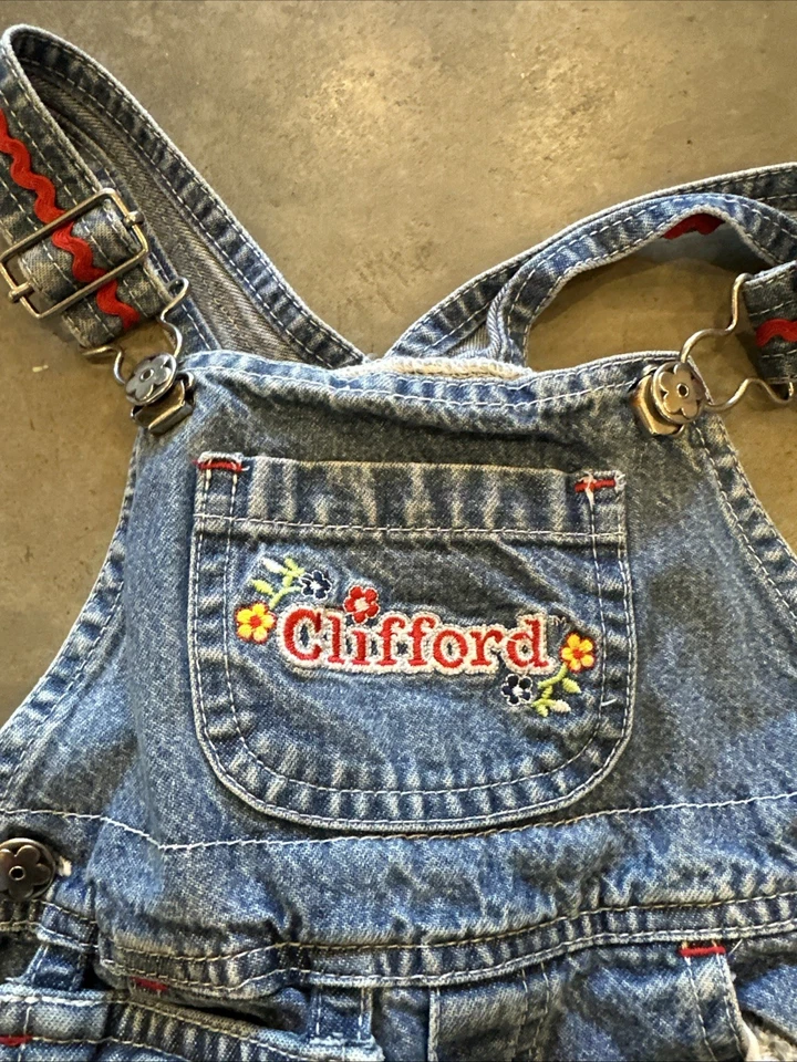 Macacão bordado vintage Y2K Clifford The Big Red Dog 18T - Imagem 4 de 4