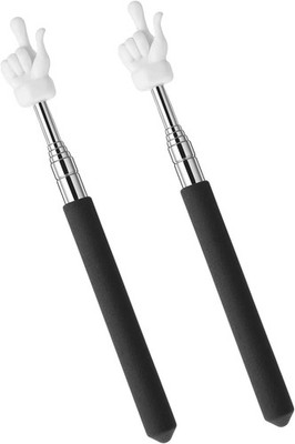 2 Stück Zeigestab ausziehbar Teleskopischer Pointer Finger Edelstahl Lehrer