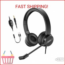 Headsets with Microphone for Laptop, 3.5mm Wired Computer Headset Super-Lightwei