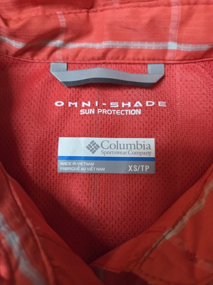 Columbia Omni Shade 纽扣衬衫卷片长袖钓鱼女式 XS 全新带标签 — 第 3/4 张图片
