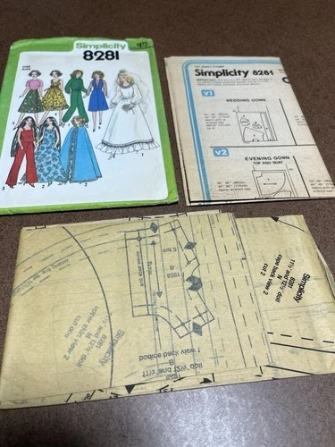 Simplicity 8281 Pattern Doll Clothes 11.5 And 12.5 Inch Doll Barbie Clothes Doll