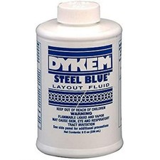 Dykem Layout Fluid Blue, 8 oz. Can and Brush in Cap. Machinist Dye 8 oz, Blue