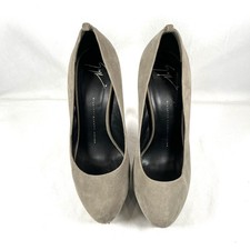 Giuseppe Zanotti Suede Platform Heels Gray Stiletto Pumps Luxury EU 39 US 8.5