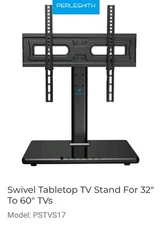 Swivel Tabletop TV Stand For 32" To 60" TVs Model: PSTVS17