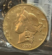 1870 Shield &  Eagle $20 Tribute Medal Gold Plated Littleton Coin Company