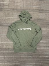 Carhartt Men  s Medium Hoodie Olive Green Force Sweatshirt Pullover Relaxed Fit