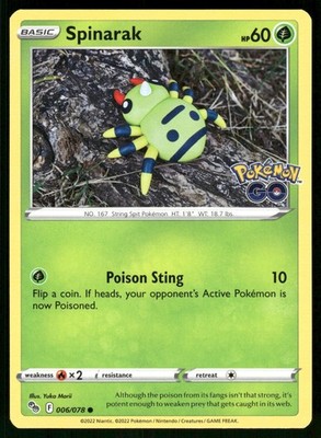 Spinarak 006/078 Common Pokemon GO Pokemon Near Mint