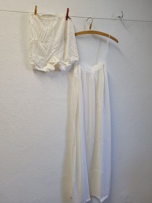 Nachthemd Negligé Graziella Short Trikoha Burgs. Spitze Gr: 42 DDR weiß #2642888
