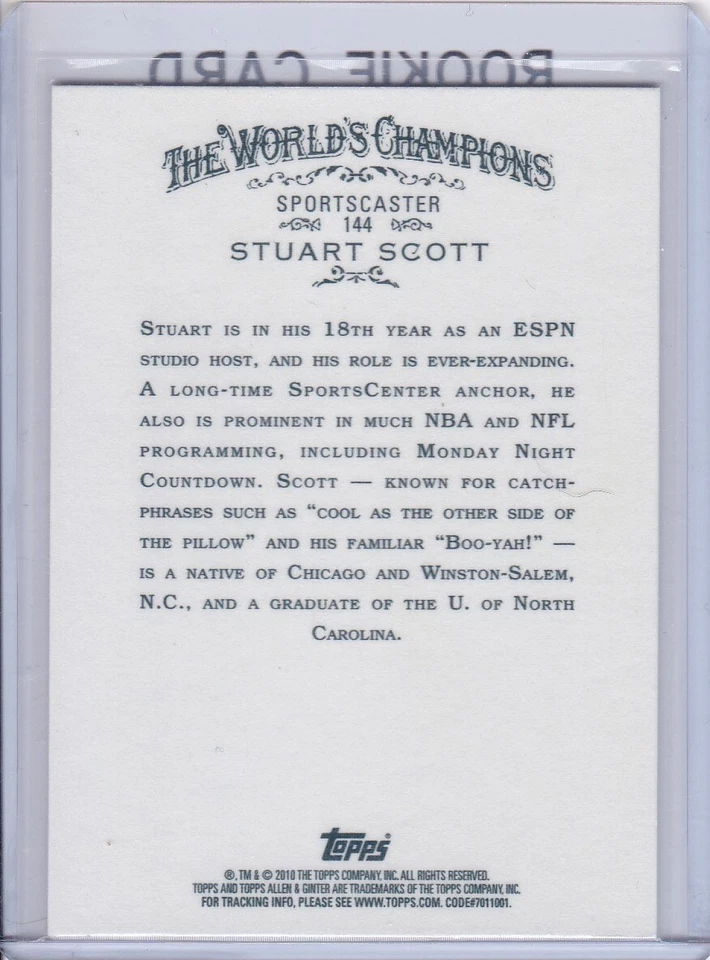 STUART SCOTT ROOKIE CARD 2010 Topps Allen & Ginter's RC ESPN SPORTSCENTER HOST - Image 2 of 2