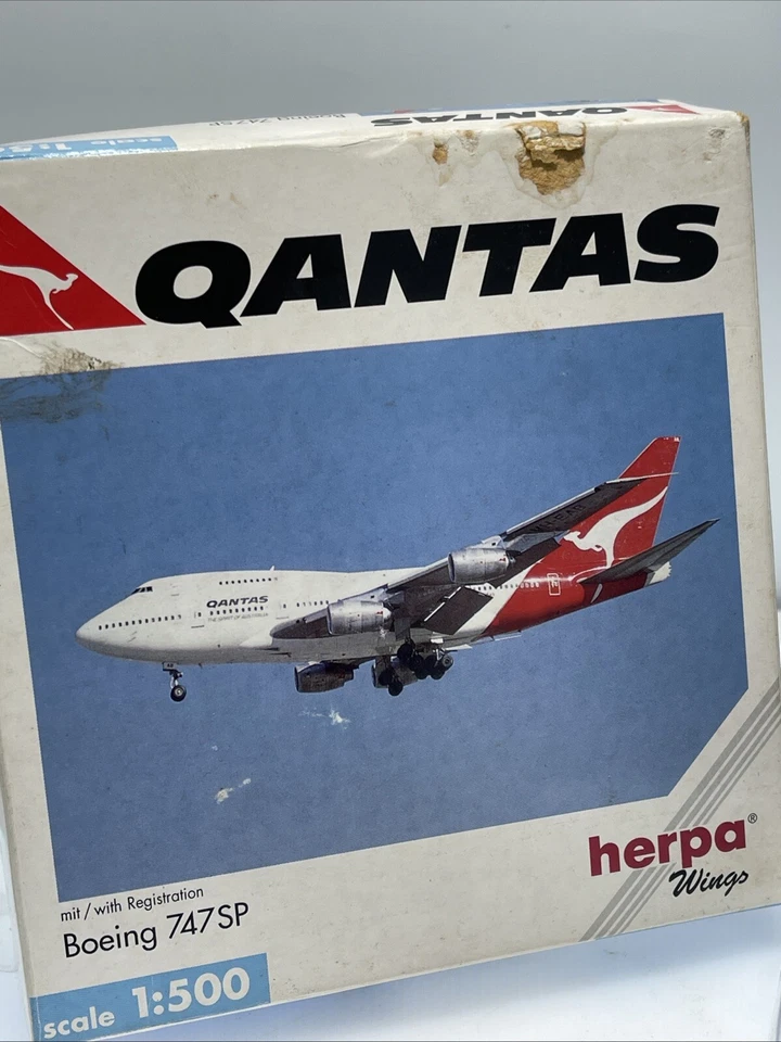 Herpa Wings 1:500 QANTAS Boeing 747-SP 511582 Model Diecast Airplane Jet - Image 2 of 4