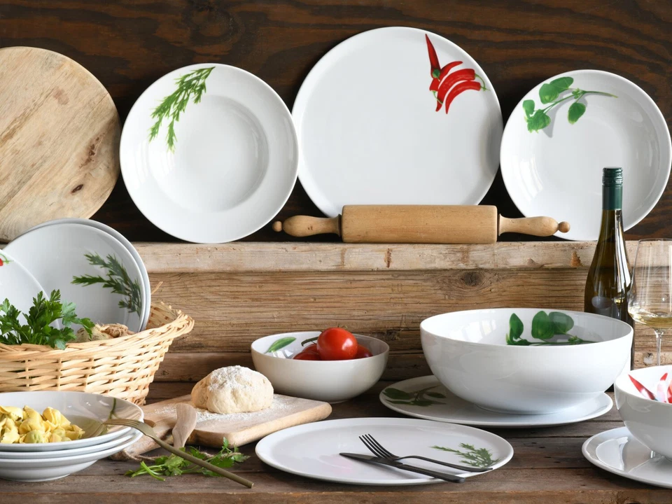 CreaTable - Kräuter - Pizzateller 4-tlg (Weiss) - Bild 3 von 4