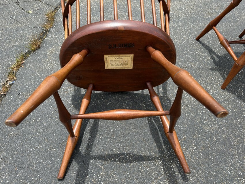 Set Dimes bow back Windsor dining chairs arms and sides bamboo  legs