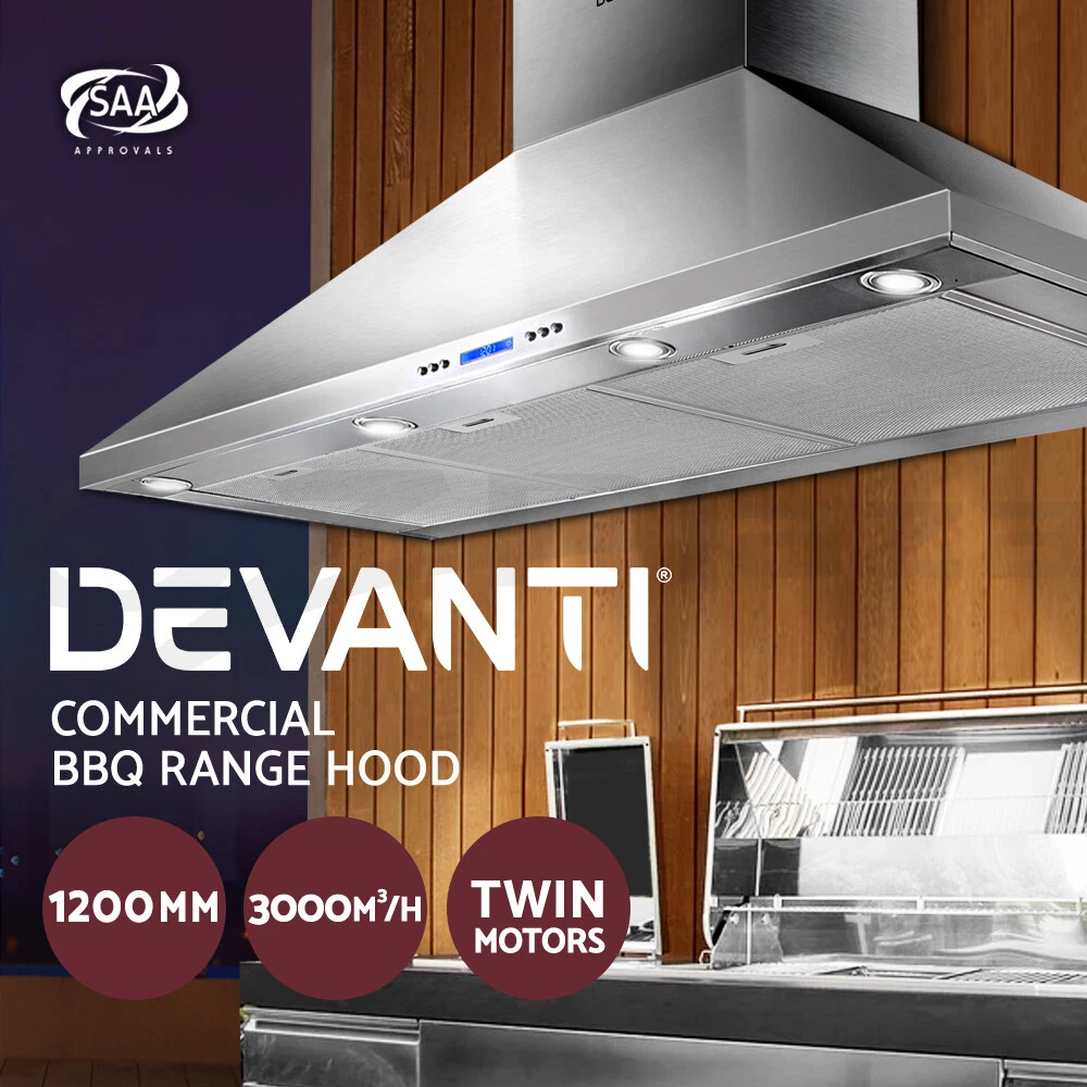 Devanti 1200mm Range Hood 120cm BBQ Rangehood Kitchen Canopy