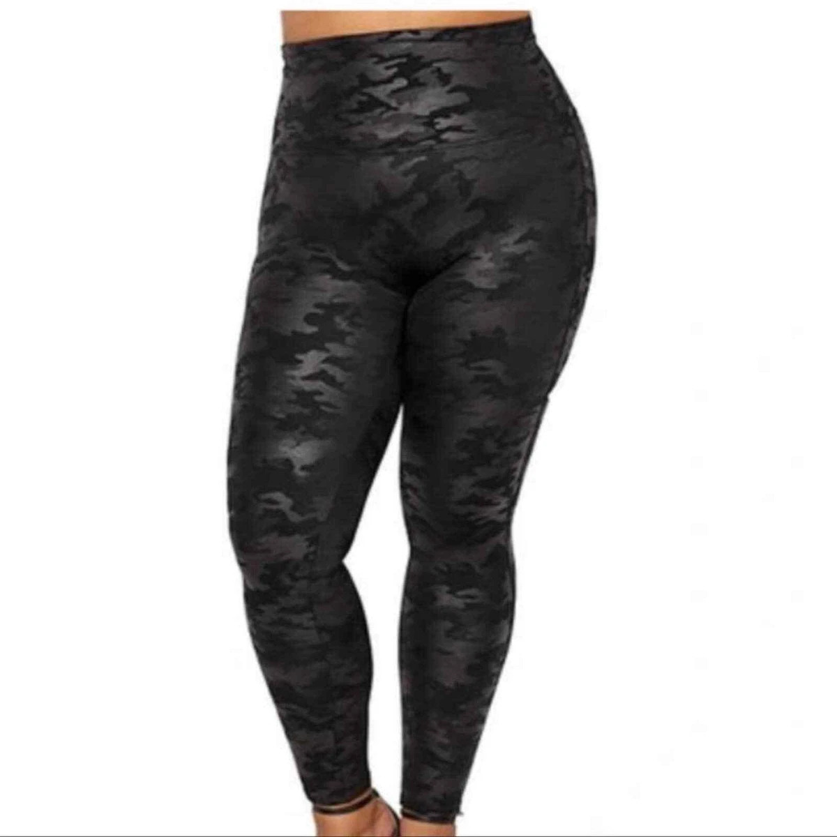 SPANX® Plus Faux-Leather Camo Leggings