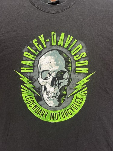 Harley Davidson Mens 3XL Black Skull Falcons Fury Graphic T Shirt Conyers GA H7 - Picture 2 of 7