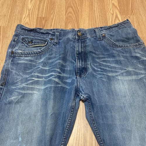 Jordan Craig Jeans Mens 42x32 Blue Modern Regular Fit Distressed Flap Pocket - Picture 4 of 13