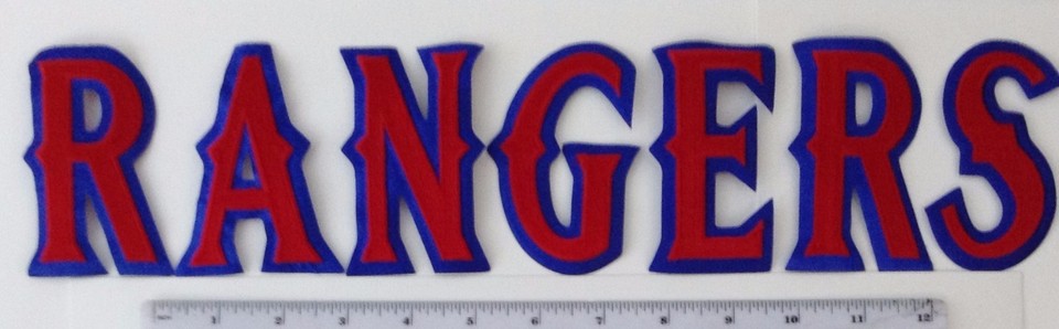 7 Piece 1990s Texas Rangers Letter Embroidered Patch Set 3.5