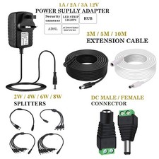 12V 1A/2A/3A AC DC POWER SUPPLY CHARGER FOR CAMERA LED STRIP LIGHT CCTV ADAPTER