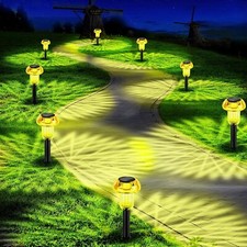 12PACK Solar Stake Lights Outdoor Garden Patio Lawn Landscape Pathway Lighting