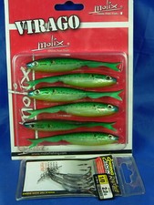 Molix Virago10cm + ami piombati spring lock 2gr spinning black bass, luccio SL3