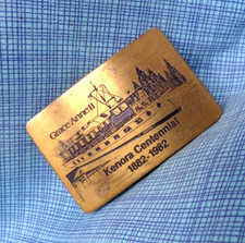 Kenora Canada 100 Year Dress Belt Buckle Grace Anne II Vtg 1982 Ampersand.NOX159