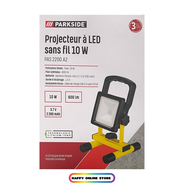 Parkside® Akku Led Strahler 10 W 3,7 V Ip 54 Usb Ladekabel Neu Ovp-image