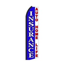 Insurance Auto Home Life Swooper Flutter Feather Flag  3ft W x 11.5ft Tall