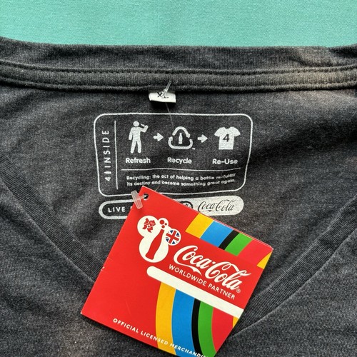 Coca-Cola ladies XL Dark Grey Official Olympic Partner T-shirt #G - Picture 5 of 11
