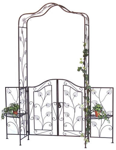 Rosenbogen mit Tor Pforte 101759 Metall Gartentor 236x186 cm Rankgerüst - Bild 10 von 12