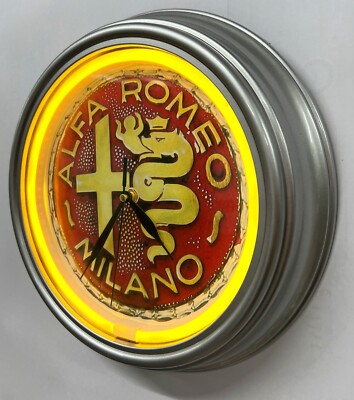 Alfa Romeo 1947-1948 LED ''Neon Effekt'' Wanduhr Garage Höhle Werbung