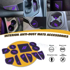 Soft Purple Car Interior Anti-dust Mats Accessories For Dodge Challenger 2015-23