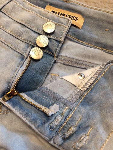 Blue Spice Womens Short Shorts Sz 1/2 Light Wash - Picture 6 of 10