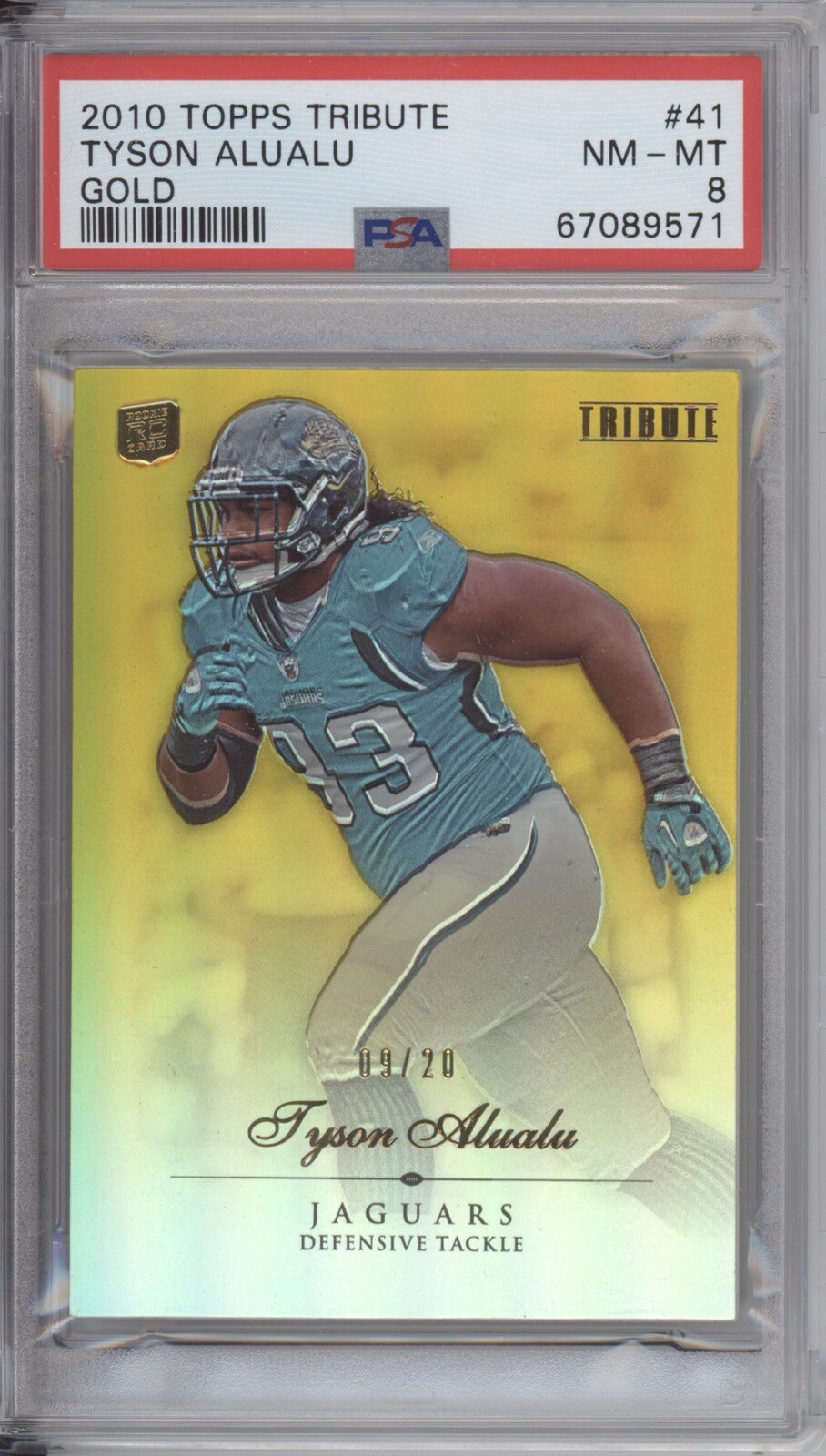Tyson Alualu Topps Tribute #41 Gold