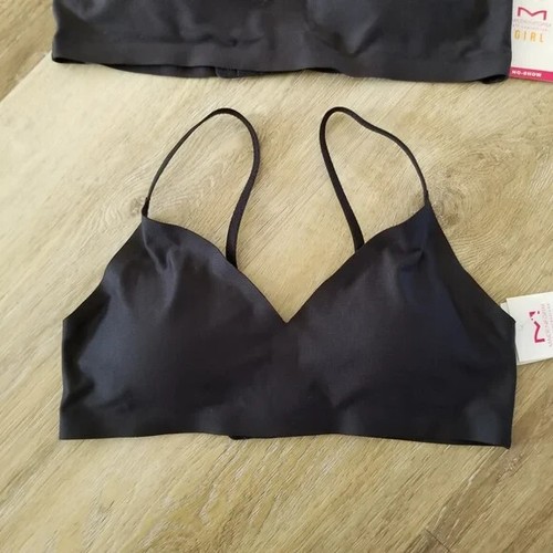 LOT OF 2 NWT Maidenform Girl Black Smooth No Show Soft Bra Size Medium Large - Picture 3 of 7