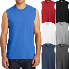 Mens Sleeveless Muscle T-Shirt Cotton Gym Run Basketball S-XL, 2XL, 3XL, 4XL NEW