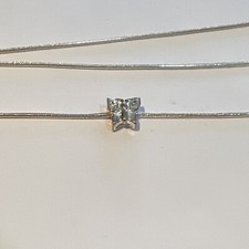 925 Sterling Silver Butterfly CZ Necklace Pendant - Order Your Size